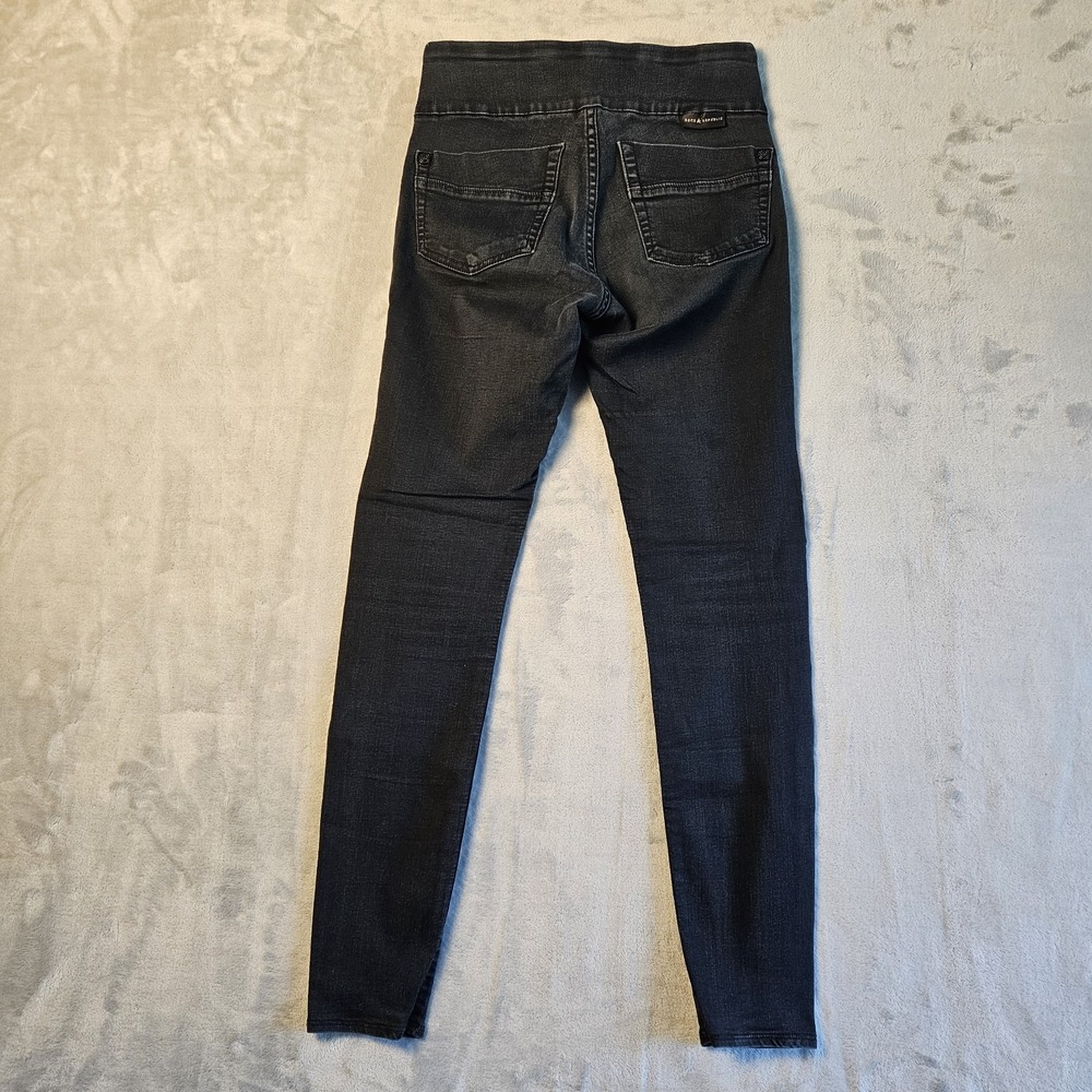 Rock & Republic Denim RX Womens Fever Mid Rise Legging 6M Black Pull On Stretch - Picture 3 of 12